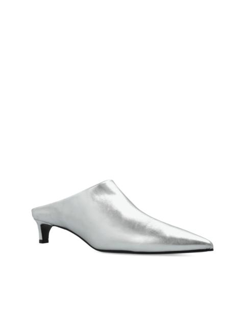 Jil Sander metallic-leather pointed-toe mules