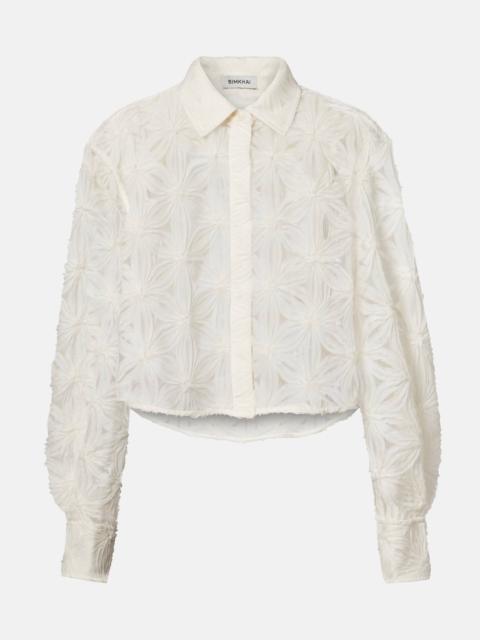 SIMKHAI Anders cropped floral blouse