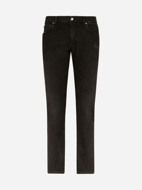 Dolce & Gabbana Slim fit stretch denim jeans with subtle abrasions
