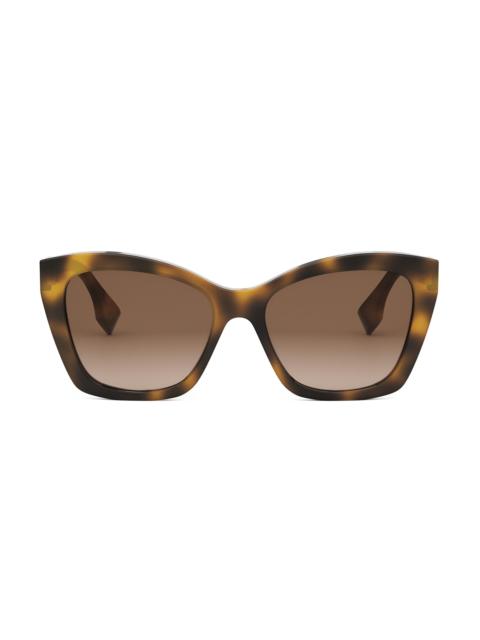FENDI Women's Lettering 55MM Square Sunglasses - Black Brown