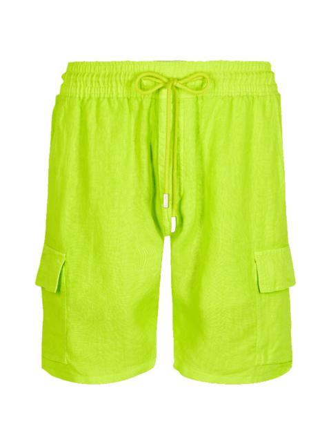 Vilebrequin Men Linen Bermuda Shorts cargo pockets