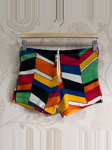 Other Designers Vintage Color Block Drawstring Swim Trunks Shorts