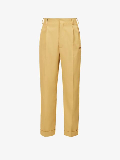 LACOSTE Le FLEUR* x Lacoste pleated regular-fit woven trousers