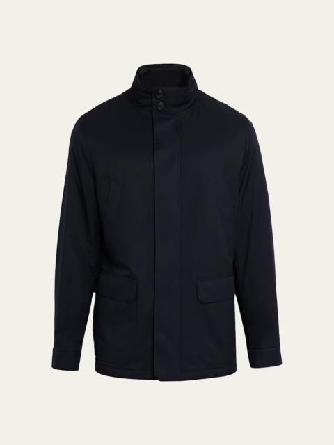 ZEGNA Men's Technical Full-Zip Car Coat