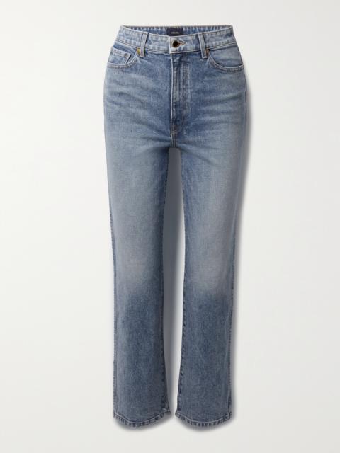 KHAITE Abigail Stretch Cropped High-rise Straight-leg Jeans