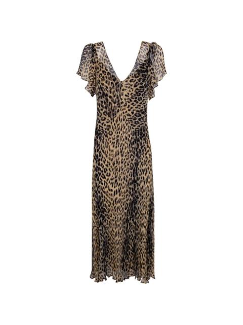 RIXO Nina leopard-print maxi dress