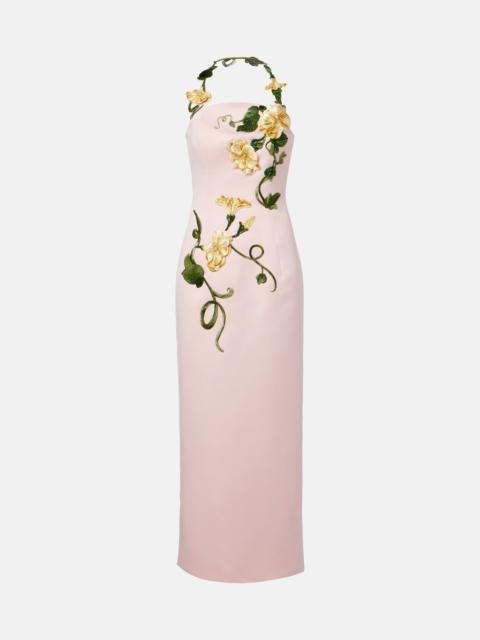 LEO LIN Ava floral-appliqué corset gown