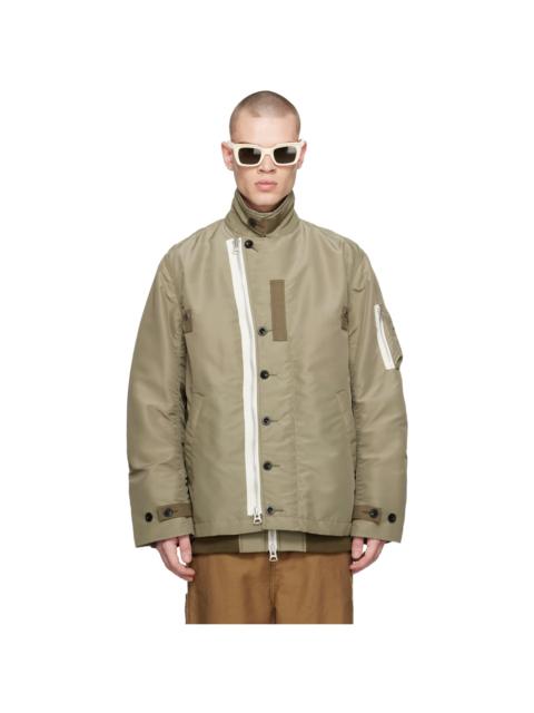 sacai Khaki Layered Bomber Jacket