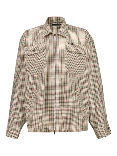 BALENCIAGA check zip-up shirt jacket