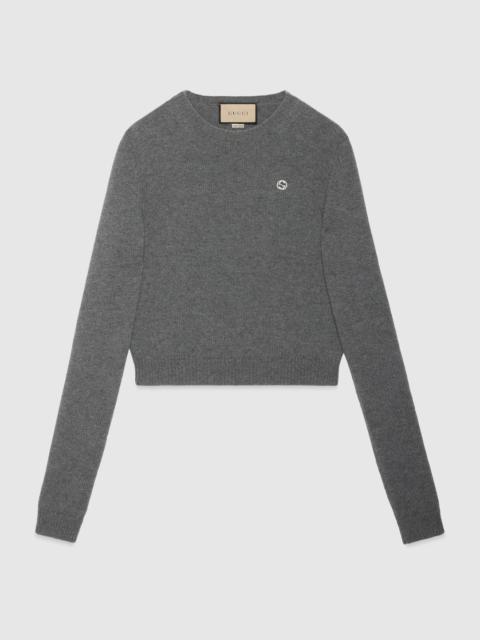 GUCCI Wool cashmere sweater with embroidery