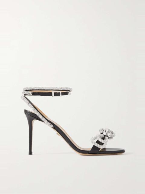 MACH & MACH Double Bow crystal-embellished leather sandals