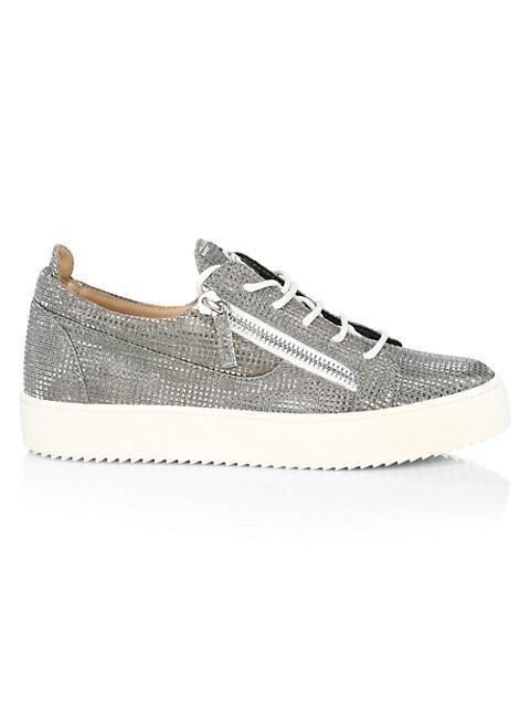 Giuseppe Zanotti Double-Zip Metallic Low-Top Sneakers