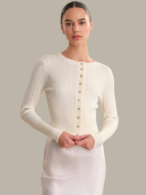 525 america Audra: Cropped Cable-Knit Cardigan