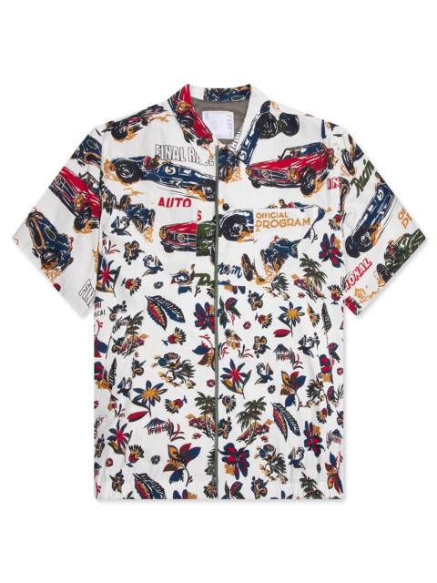 sacai CAR RACE TROPICAL PRINT SHIRT - IVORY