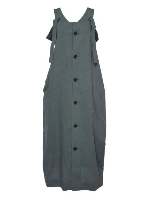 Yohji Yamamoto button-fastening tie-detail dress