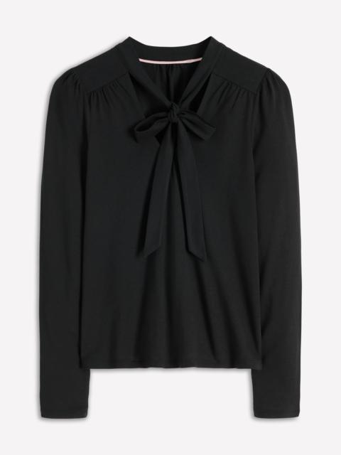 BODEN Tie Neck Supersoft Top-Black