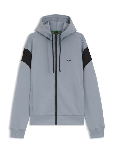 BOSS REGULAR-FIT ZIP-UP SWEATSHIRT IN SPACER PIQUE