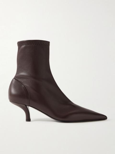 Totême The Heeled Sock leather ankle boots Chocolate