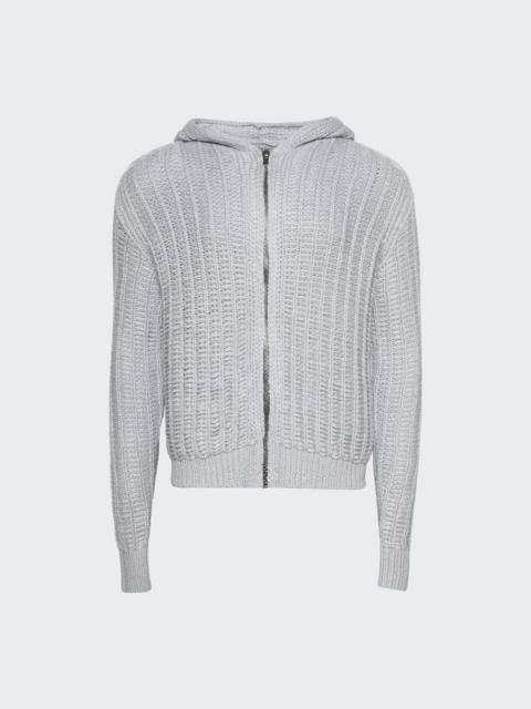 Rick Owens Zipped Hoodie Pale Blue