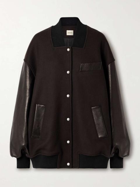 Spencer wool-blend felt and leather bomber jacket