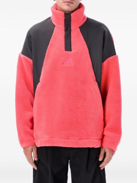 adidas Terrex Xploric fleece-texture panelled sweatshirt