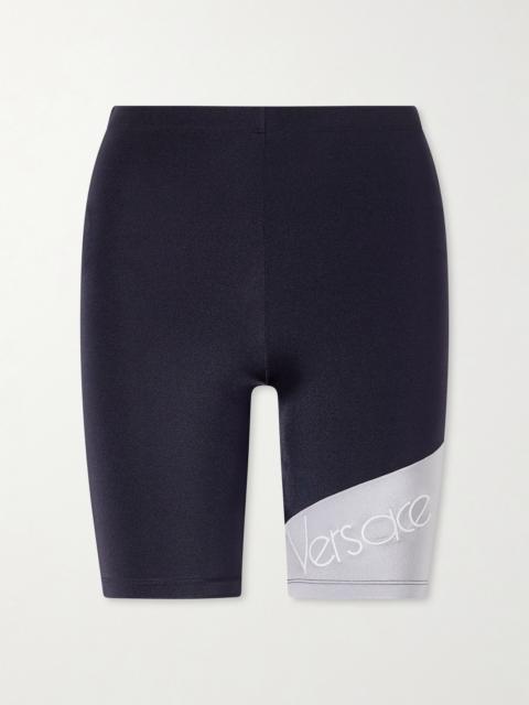 VERSACE Logo-embroidered Stretch-jersey Shorts