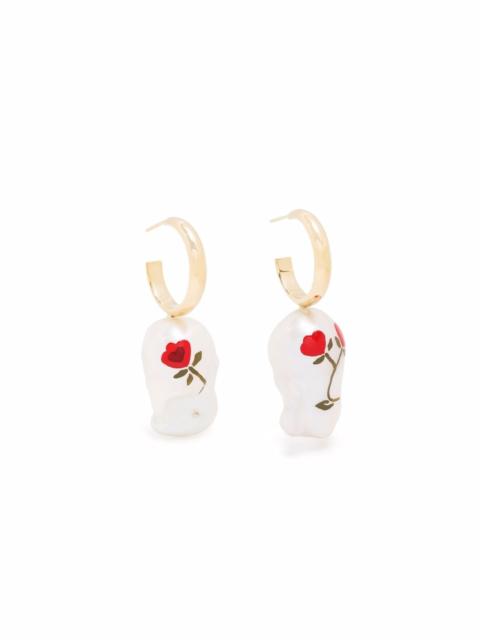 Simone Rocha hand-painted baroque pearl earrings