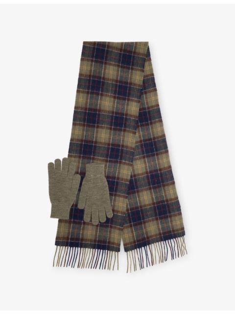 Barbour Tartan Wool Scarf and Gloves Set
