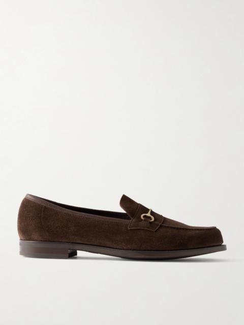 EDWARD GREEN Putney Horsebit-Embellished Suede Loafers