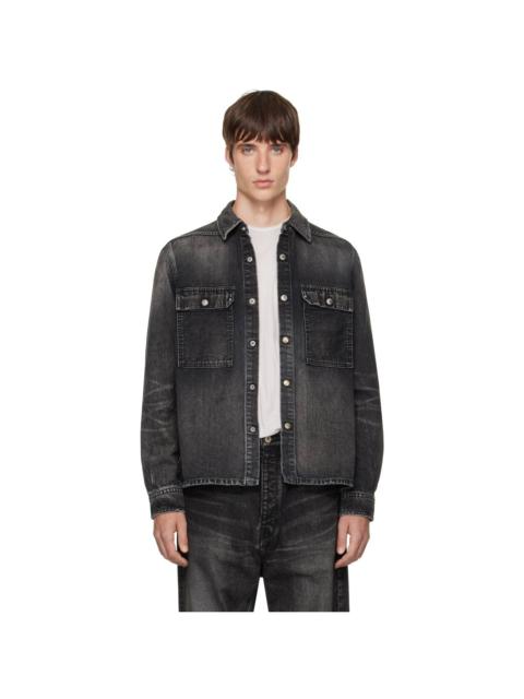Rick Owens DRKSHDW Black Tower Cropped Denim Outershirt