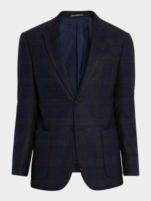 EMPORIO ARMANI Men's Wool Plaid G Line Sport Coat