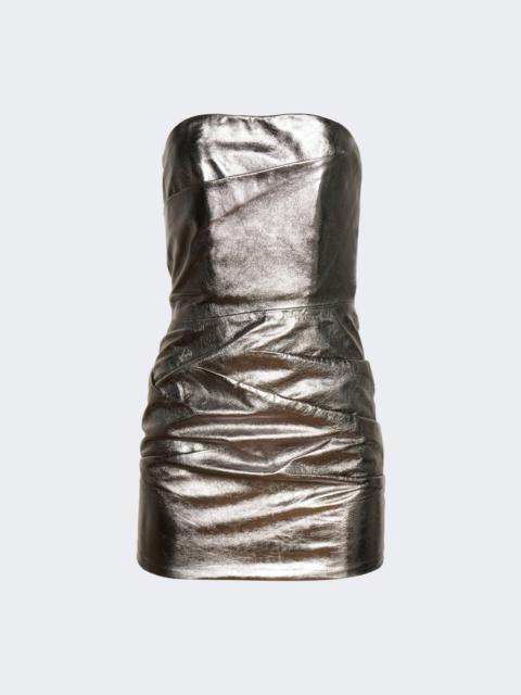 THE ATTICO Mini Mirror Leather Dress Silver