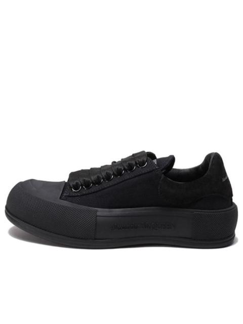 (WMNS) Alexander McQueen Deck Skate Plimsoll Shoes 'Black' 697120W4MV71000