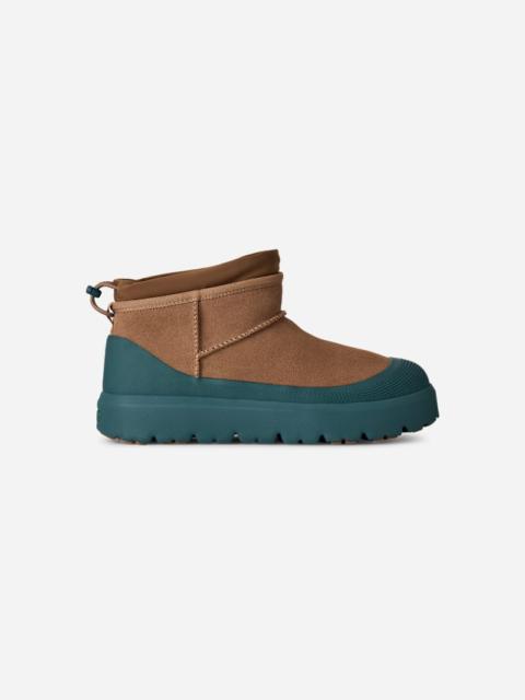 UGG ® Men's Cl Ultra Mini Weather Hybrid Suede Classic Boots in Chestnut/Marina Blue