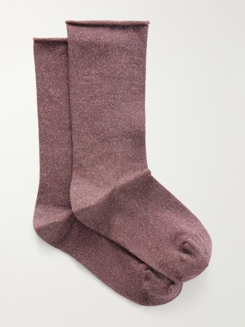 Brunello Cucinelli Metallic Cashmere-blend Ankle Socks