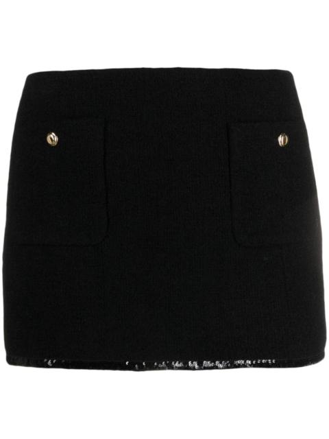 Miu Miu sequin-trim knitted miniskirt