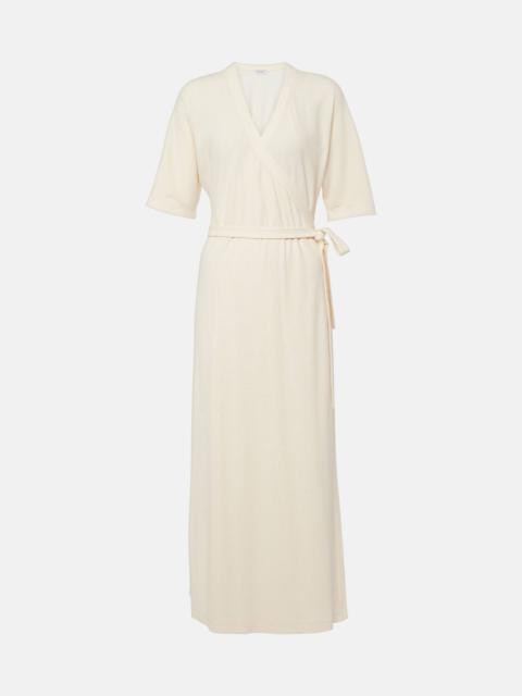 Linen-blend wrap dress