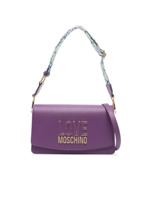 Moschino logo-plaque textured crossbody bag