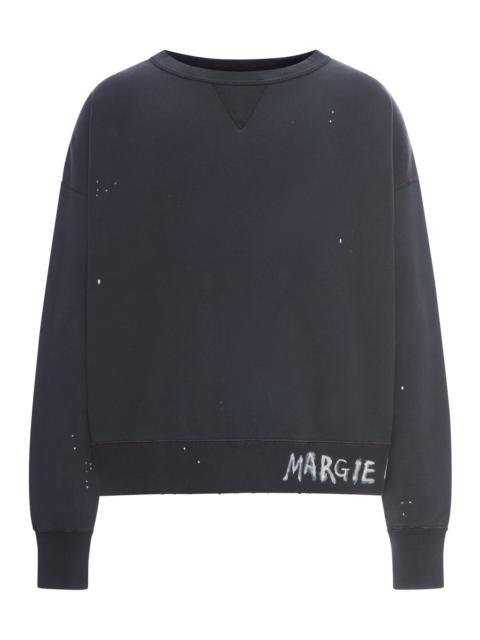 Maison Margiela MEN`S NATURAL GRAFFITI LOGO SWEATSHIRT