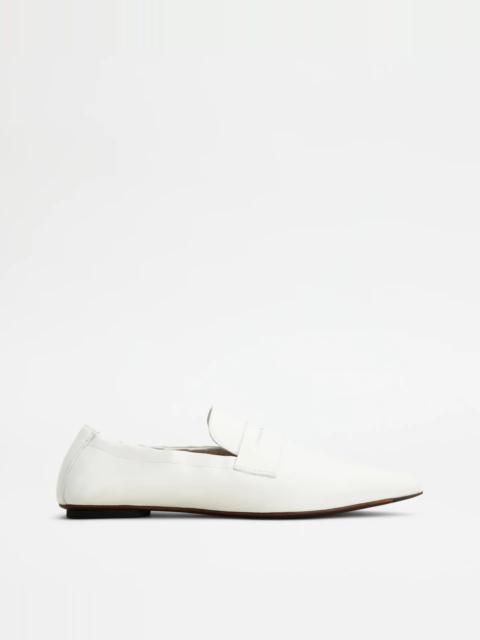 LOAFERS IN LEATHER - WHITE