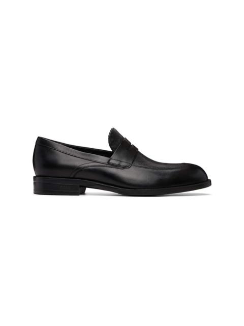 BOSS Black Penny Trim Leather Loafers