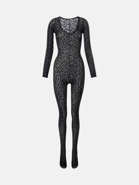 Wolford Sweet Dots polka-dot sheer catsuit