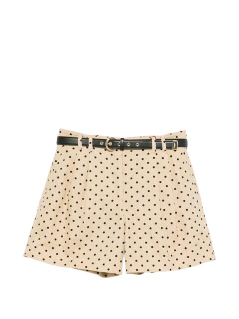 Max Mara polka-dot belted shorts