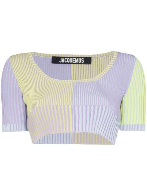 JACQUEMUS La Maille Yauco ribbed cropped top