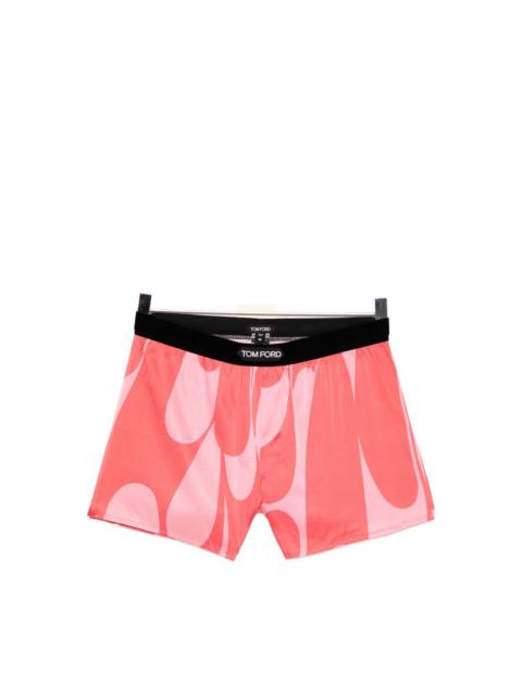 TOM FORD ABSTRACT-PRINT SILK-BLEND BOXER SHORTS