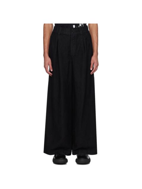 Black Garment-Dyed Trousers