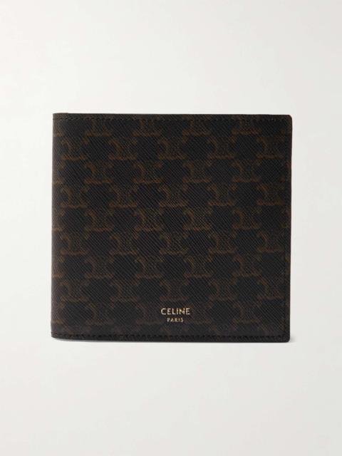 CELINE Triomphe Leather-Trimmed Coated-Canvas Billfold Wallet