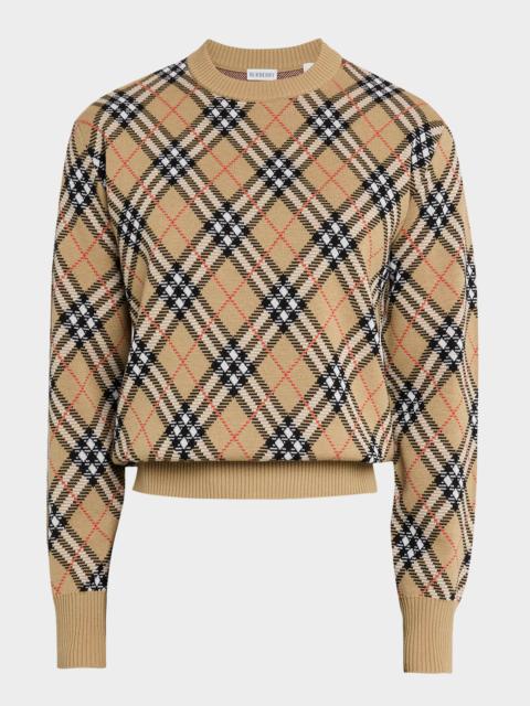 Burberry Men's Vintage Check Knit Crewneck Sweater
