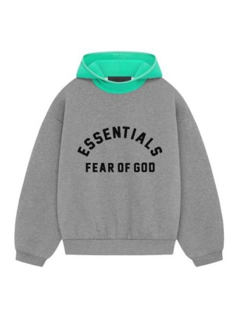 Fear of God Essentials SS24 Nylon Fleece Hoodie 'Dark Heather Oatmeal Mint Leaf' 202SP244312F