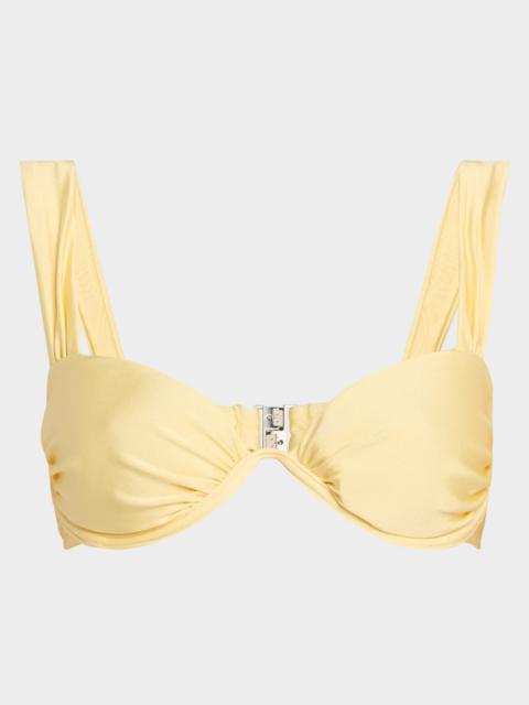 SIMKHAI Anniston Ruched Bikini Top